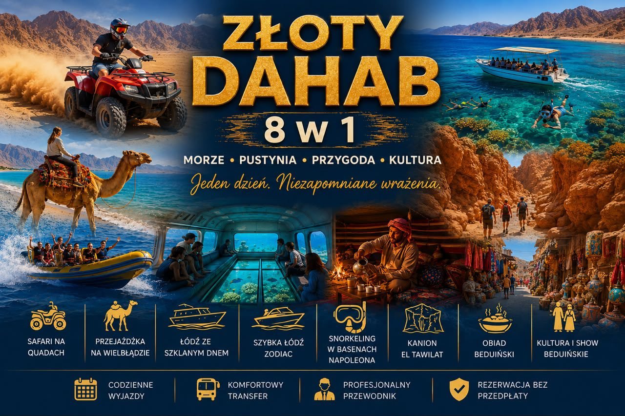Złota Wycieczka Dahab 8 w 1 z Szarm el-Szejk